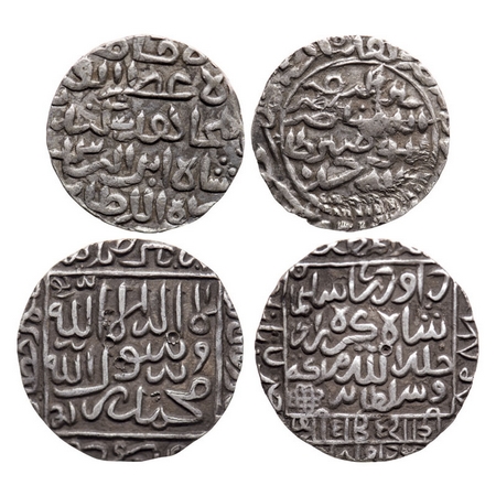 Bengal Sultanate, Silver Tanka (2 coins), 1) 10.70gm, Sikandar bin Ilyas (AH 758-792 / 135