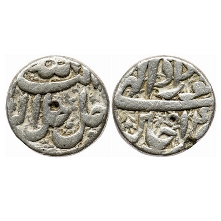 Akbar, Silver Rupee, 11.18gm, Ujjain Mint, RY 4x, Khurdad month. KM 93.16. Test mark, Abou