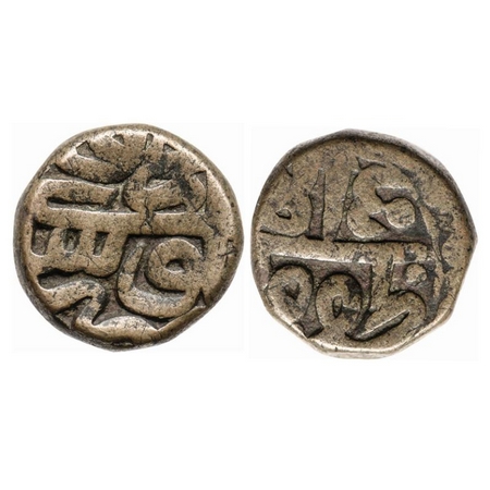 Akbar, Copper Dam, 20.19gm, Urdu Zafar Qarin Mint, RY 50, Obv: Zarb Falus Urdu, Rev: Zafar