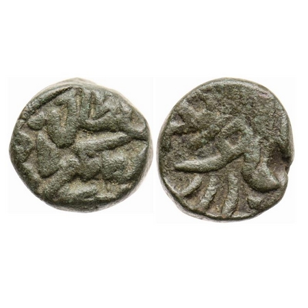 Jahangir, Gujarat fabric copper falus, 9.34gm, Mintless type, Obverse reads Sultan Jahangi