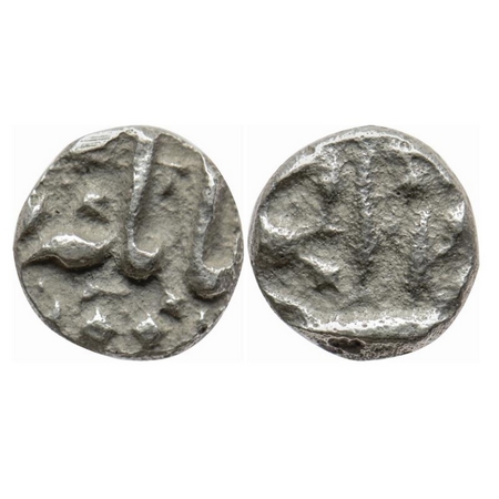 Jahangir, Silver 1/16 Rupee, 1.05gm, Mint off flan, Kalima Type. KM Unlisted. About Very F
