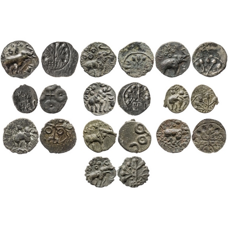 Satavahanas, Siri Satakarni, Potin Unit (10 coins), Obv: Satavahanas, Siri Satakarni, Nasi
