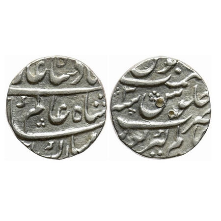 Shah Alam Bahadur, Silver Rupee, 11.51gm, Alamgirpur (Bhilsa) Mint, RY 34. KM 348.8. Test 