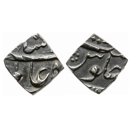 Shah Alam Bahadur, Silver Square 1/8 Rupee, 1.44gm, (Burhanpur ?) Mint. KM Unlisted. Test 