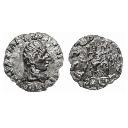 Indo Greek, Hermaeus, Posthumous Series, Silver Drachm, 1.66gm, Obv: Diademed bust of king