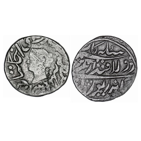 Bharatpur, Silver Rupee,11.09gm, Jaswant Singh (AH 1269-1311, 1853-1893 AD), Jaswant Singh
