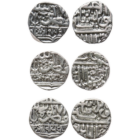 Kutch, Silver Kori (3 Coins), Raydhanji, INO Muzaffar Shah III AH 978. 3 Different varieti