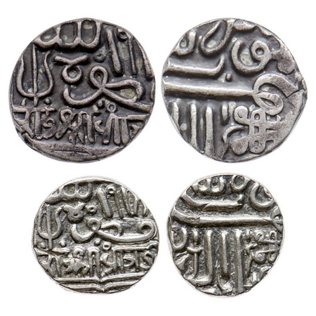 Kutch, Silver Kori & ½ Kori (2 Coins), Pragmalji I, INO Muzaffar Shah AH 978. Rajgor 76.1,