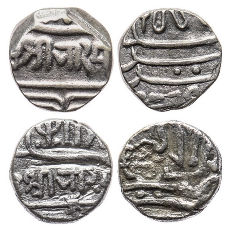 Kutch, Silver ½ Kori (2 Coins), Bharmalji II, INO Ahmad Shah AH (1165), Star and without s