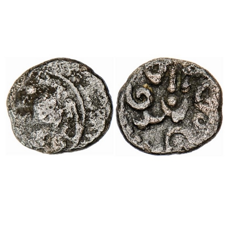 Rashtrakutas of Western India, Guna Tunga (c. 8th Century AD), Silver Dramma, 0.39gm, Obv: