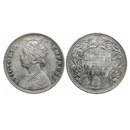 Victoria Empress, Silver, Rupee, 1900, Bombay Mint, A3(i)/I(ii), 'B' incused, Few nicks on