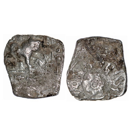 Post-Mauryan Period, Malwa Region, Potin or Tin Unit, 2.37gm, Obv: Lion with upraised tail
