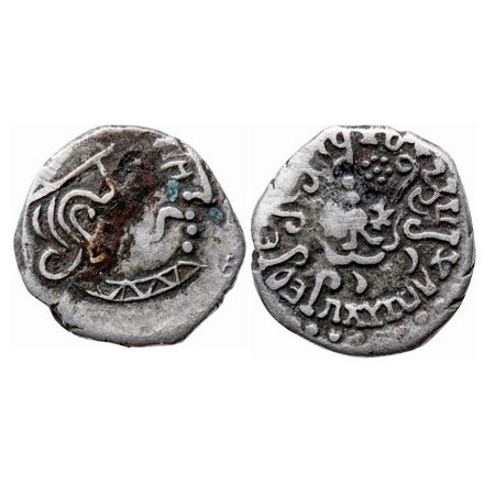 Guptas, Kumaragupta, Silver Drachma, 1.93g, Obv: Bust of king facing to right, Rev: Garuda
