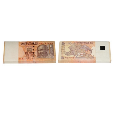 Republic of India, 10 Rupees Bundle, Signed by Y.V. Reddy, 2008 issue, Inset N, Serial No 