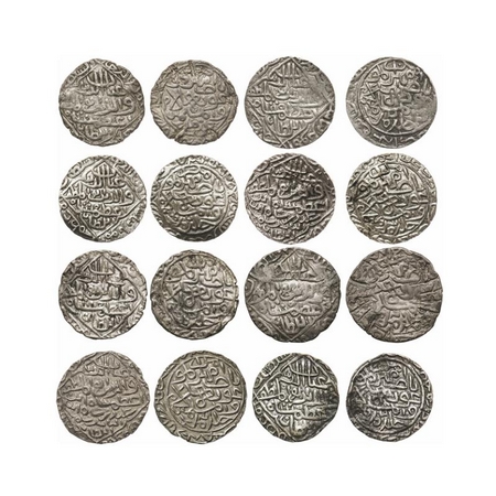Bengal Sultanate, Silver Tanka, (8 Coins), Ghiyath Al-Din A'zam (AH 792-813 / AD 1389-1410
