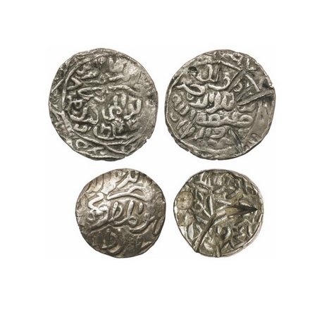 Bengal Sultanate, Silver Tanka (2 Coins), 9.74, 10.23g, Nasir Al-Din Mahmud (AH 837-864 / 