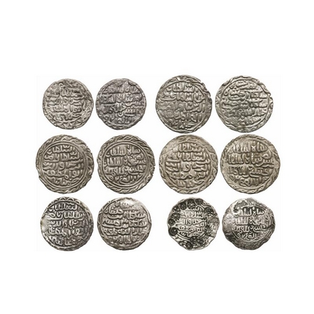 Bengal Sultanate, Silver Tanka, (6 Coins), Nasir Al-Din Nusrat (AH 925-938 / AD 1519-1531)