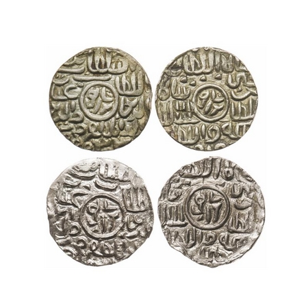 Bengal Sultanate, Silver Tanka & 1/2 Tanka (2 Coins), 10.80, 5.38g, Ghiyath Al-Din Mahmud 