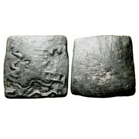 Bhagila, 1/2 Copper karshapana, four punch 'Cobra type' 2.48g, 17x17 mm. Obv: Cobra snake 