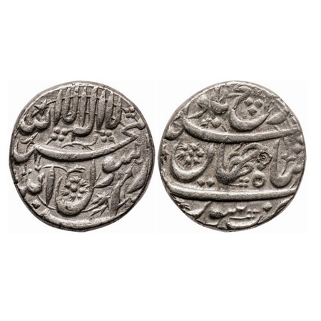Shah Jahan I, Silver Rupee, 11.46g, Surat Mint, Raij Couplet. KM 221.1. Test Mark, About E