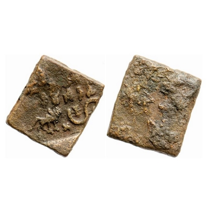 Vidarbha, Damabhadra, Copper Unit, 4.13g, Obv: Bull to right with legend Damabhadasa in Br