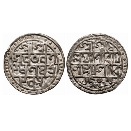 Cooch Behar, Silver Tanka, 9.70g, 30.35mm, Lakshmi Narayana (1587/1627 AD), SE 1509 /98. O