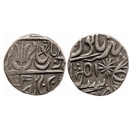 Maratha Confederacy, Silver Rupee, 11.03g, (Ravishnagar) Sagar Mint, AH (12)25 / RY 51, in