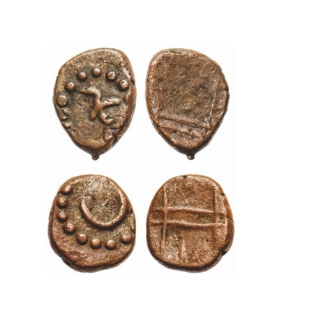 Mysore, Copper Kasu (2 Coins), Anonymous issue, Uncertain Mint, Karanese Numerals from 1 &