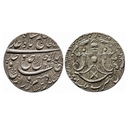 Awadh, Silver ½ Rupee, 5.55g, Wajid Ali Shah (AH 1263-1272, 1847-1856 AD), Mulk Awadh Bait