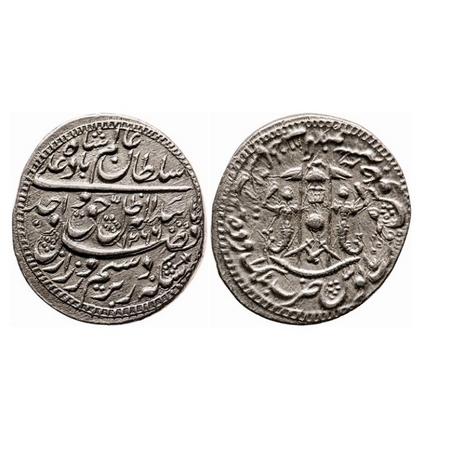 Awadh, Silver Rupee (Broad oval Flan), 11.06g, Wajid Ali Shah (AH 1263-1272, 1847-1856 AD)