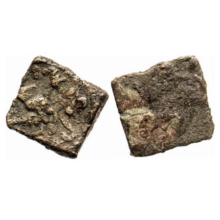 Satavahanas, Uninscribed, Vidarbha Region, Copper Unit, 1.04g, 'Gaja Lakshmi' type, Obv: A