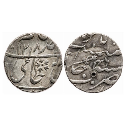 Gwalior, Silver Rupee, 11.06g, Daulat Rao Sindhia (AH 1209-1243 / 1794-1827 AD), Gwalior F