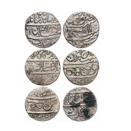 Gwalior, Silver Rupee (3 Coins), Cannon types, Isagarh, Shadorah, Sheopur mint, INO Shah A