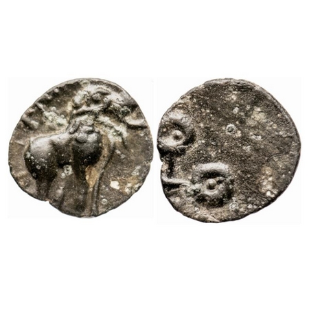 Satavahanas, Siri Satakarni, Tarhala type, Vidarbha Region, Potin Unit, 1.46gm, Obv: Eleph