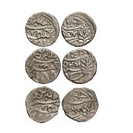 Karauli, Silver Rupees (3 Coins), struck during the reign of Bhanwar Pal, INO Queen Victor