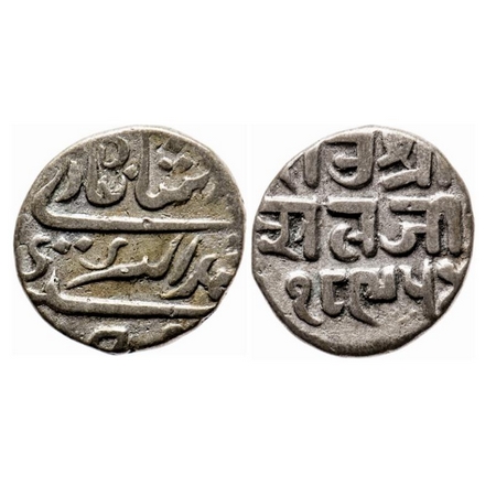 Kutch, Silver ½ Kori, 2..16g, Desalji II (VS 1875-1917, 1818-1860 AD), Bhuj Mint, VS 1895,