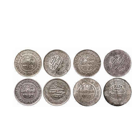 Kutch, Silver 5 kori (4 coins), Khengarji III, INO Victoria Empress, VS 1937/1881 AD, 1) K