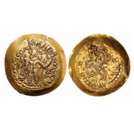 Kushano-Sasanian, Kidara Kushanshah (c. 365-390 AD), Gold Dinar, 7.50g, Obv: King standing