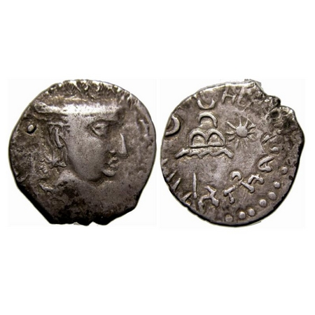 Western Kshatrapas, Kardamaka Family, Chashtana son of Ghsamotika, as Mahakshatrapa, Silve