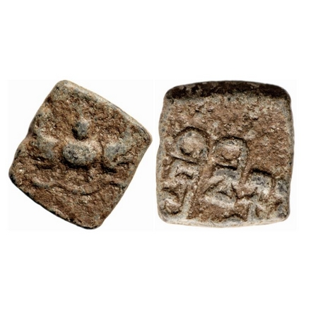 Guptas, Chandragupta II (AD 315-314), Lead Unit, 3.19g, Garuda type of Western India, Obv: