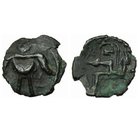 Rashtrakutas of Western India,unsubscribed (c. 8th Century AD), Potin Unit, 1 .20g, Obv: S