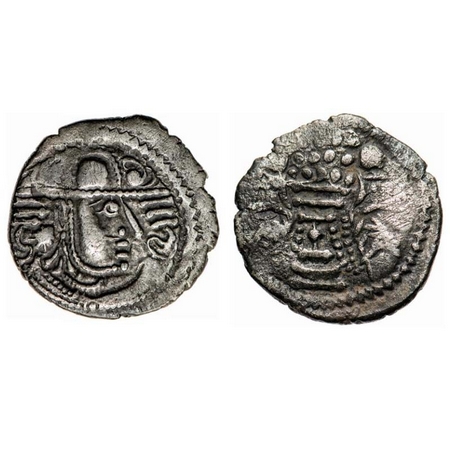 Indo-Sassanian, Rajastan Area, Billon Drachma, 3.94g, Obv: Bust of ruler facing to right, 