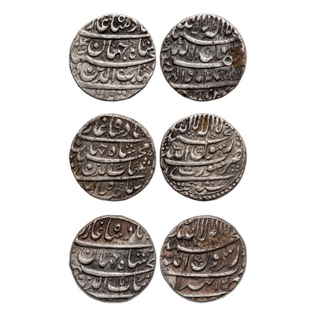 Shah Jahan I, Silver Rupee (3 Coins), Ahmadabad AH 1040/ 3 RY, Surat AH 1038 hijri, Tatta 