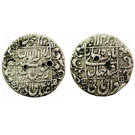 Shahjahan I, Silver Rupee, 11.27g, Patan Deo Mint, AH 1047/10 RY, Obv: kalima shahada arou