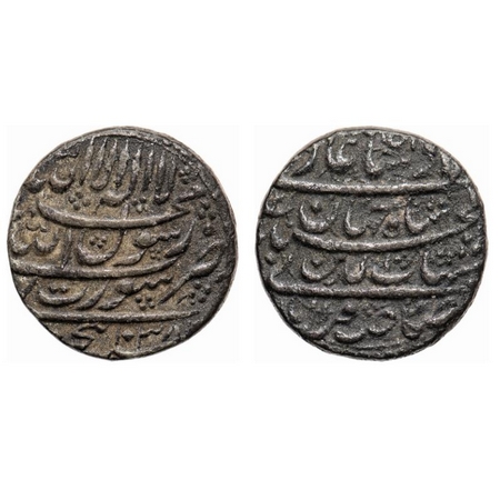 Shah Jahan I, Silver Rupee, 11.53g, Surat Mint, AH 1038 / 2 RY. KM 222.13. About Very Fine