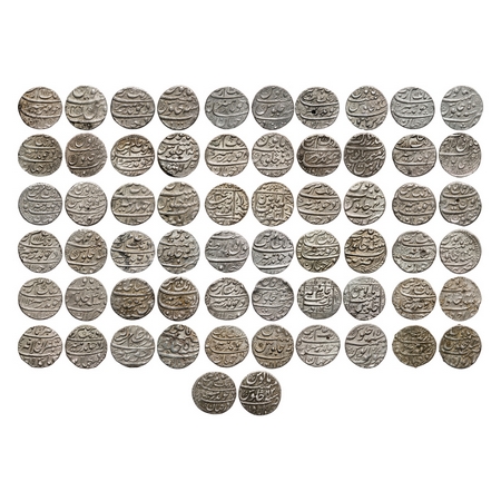 Aurangzeb, Silver Rupees (31 Coins) different mints and type, Ahmadabad(2) AH 1101/34, 111