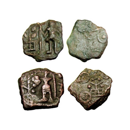 Ujjaini, Post Mauryan, 200-100BC Copper Unit (2 Coins), Two different Variety of Shiva typ