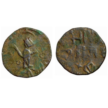 Gwalior, Copper Paisa, 13.69g, Rajod Mint, Hammered coinage, Obv: Hanuman facing right, Re