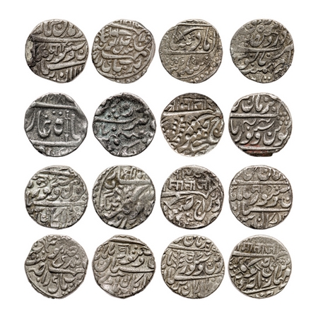 Jodhpur, Silver Rupees (8 Coins Assorted Lot), Jodhpur Mint, Various Rulers, all different