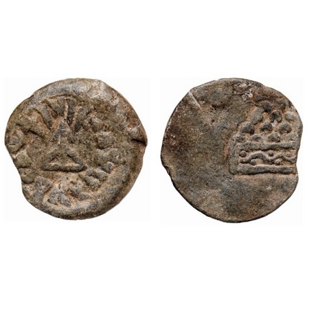 Kuras of Kolhapur, Gautimputra Vilivayakura, Lead Unit, 12.50g, Obv: Bow and arrow in cent